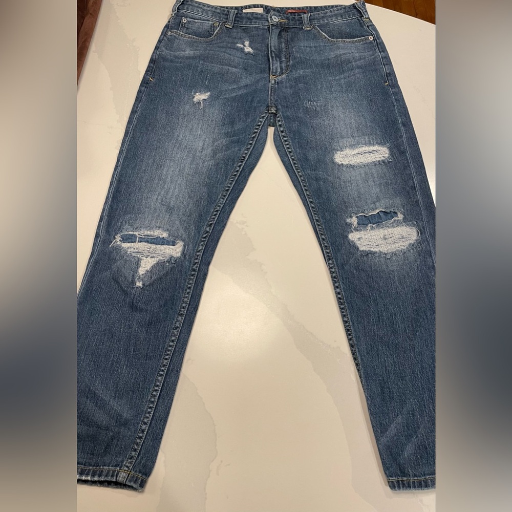 Pilcro Distressed Blue Jeans 27 crop